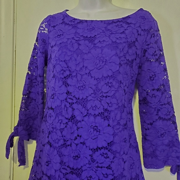 Vince Camuto Sheer Floral Lace Dress 6 - Picture 4 of 8